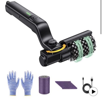 Rechargeable Rotating Power Brush Cleaning Kit with Gloves and USB Cable
