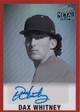 Dax Whitney Auto Red 1960 Leaf - 2026 Leaf Metal Draft Baseball 5/25 - Beavers