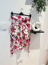 Authentic Y2K Deb Floral Strapless Hanky Hem Mini Dress Coquette