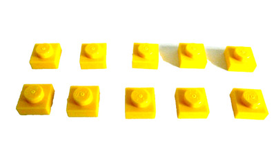 10 x LEGO  3024 City,Basicsteine,Bausteine in 1x1 flach gelb Neuware