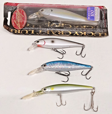 LOT OF 4 UN-FISHED LUCKY CRAFT POINTER 100 DEEP DIVER STAYSEE 78 SUSPENDING