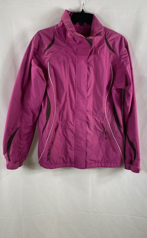 Vintage Y2K Columbia Women's Interchange Ski Jacket Pink Hooded Colorblock Sz M