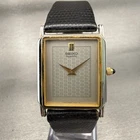Seiko Tank Watch Men 26mm Gray Dial Two Tone Rectangle 9020-5029 New Battery VTG