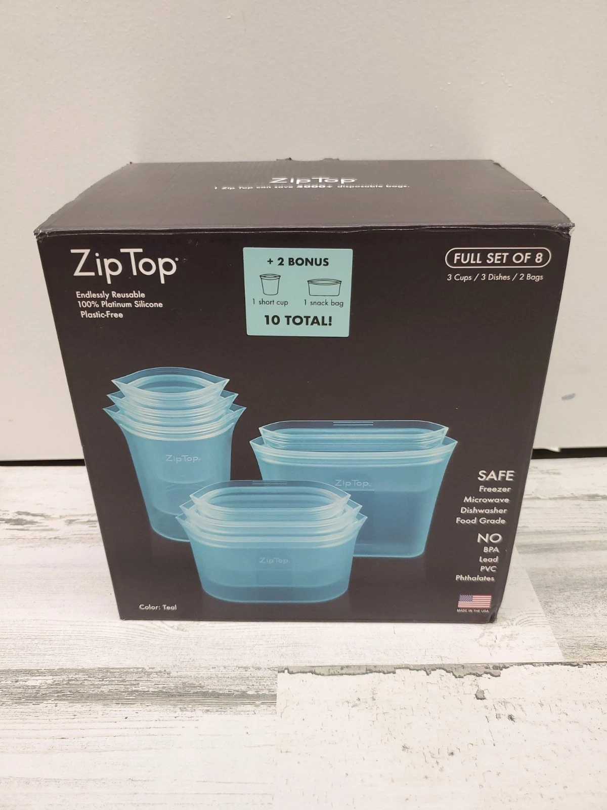 Zip Top Reusable Food Storage Bags |Full Set of 10 [Blue] Silicone Containers
Opens in a new window
