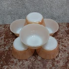 Vtg Fire King 424 Peach Luster Cups 6 Oz Dessert Custard Scalloped Set of 5 USA