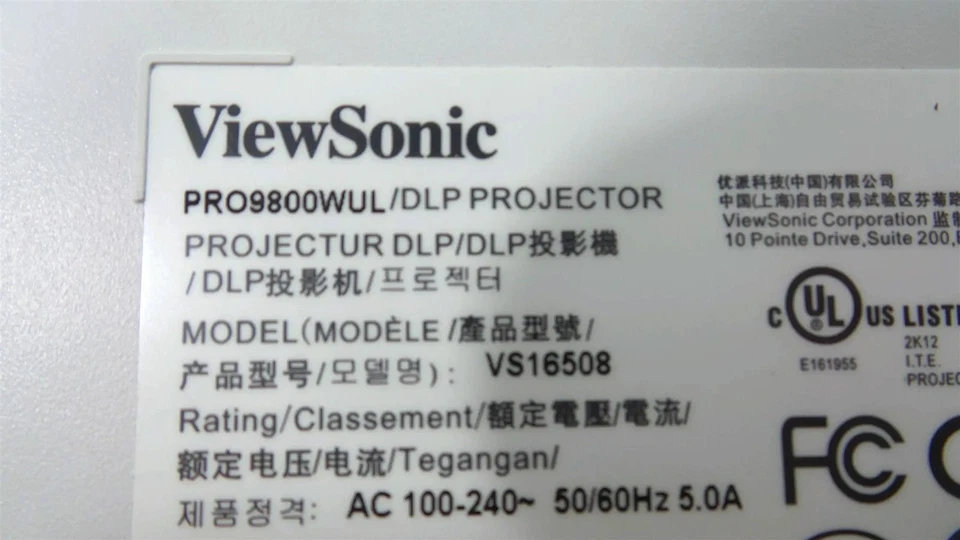 ViewSonic Pro9800WUL FULL HD 3D WUXGA Projector - Lamp Timer : 950 Hours - Image 4 of 4