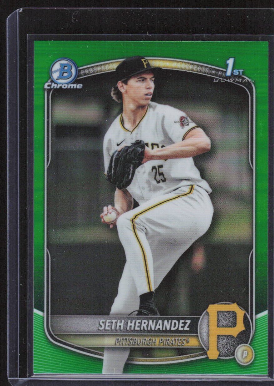 2025 Bowman Draft #BDC-25 Seth Hernandez Chrome Green Refractor /99