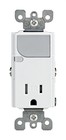 Leviton T6525-W 15A 125V Thermoplastic White Tamper Resistant Outlet/Guide Light