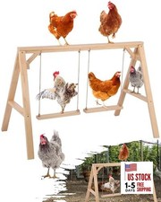 Pine Wood Chicken Roosting Bars with 2 Swings   Weather  Resistant Poultry
