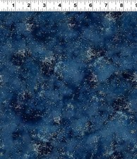 NATURESCAPE Navy Silver Splatter Digital Quilt Fabric by 1/2 yd  Y4660-93