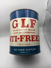 SCARCE GLF FARM SUPPLIES ANTI-FREEZE ONE GALLON GAS OIL ADVERTISING CAN