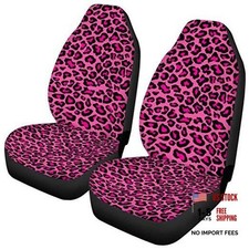 UNICEU Chic Pink Leopard Animal Print Fashion Car Seat Covers for Rose Leopard
