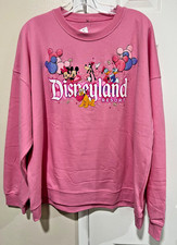 NWT Disney Parks Disneyland Resort Pink Crewneck Sweatshirt Size:Medium