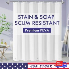 White Shower Curtain Liner 72 x 72 Long Plastic Liner PEVA Bathroom Waterproof