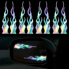 8pcs Flame Reflective Decals, 5.9"X1.2" for Sports Equipment, Bikes, Skateboards