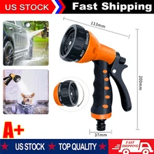 Lot Garden Hose Nozzle Spray Nozzle 8-Pattern Heavy Duty High Pressure LeakProof