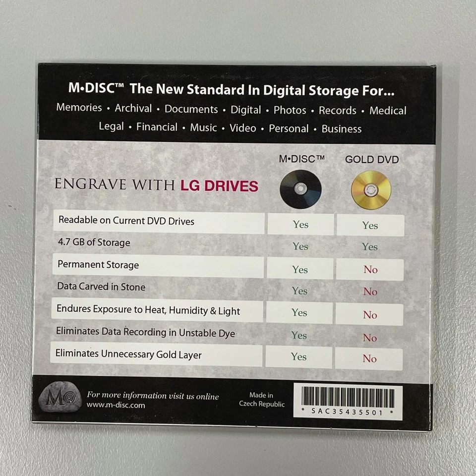 M-DISC 4.7GB Archival DVD-R 1000 Year Storage – Hitachi LG Compatible Disc - Image 4 of 4