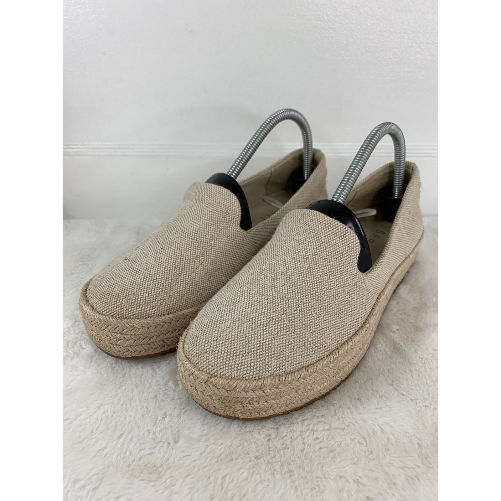 ESPRIT Women’s Carina Tan Canvas Slip-On Espadrille Shoes Size 8M