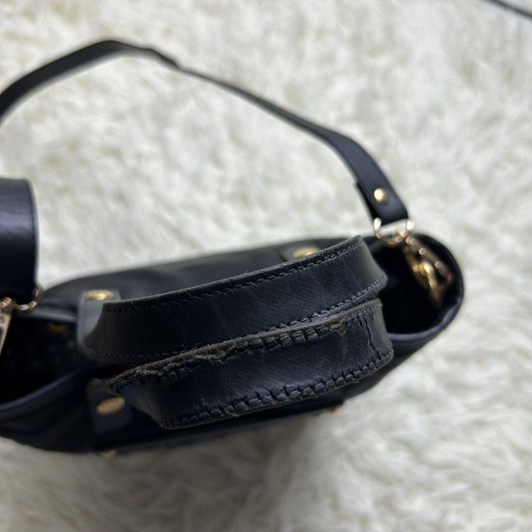 PRADA 90s Archive 2way Handbag Black with Shoulder Strap PRADA 90s Archive 2way Handbag Black with Shoulder Strap
