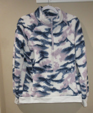 Athleta Girl Sherpa Pullover Women XXL/16 Multicolor Purple/Blue Long Sleeve