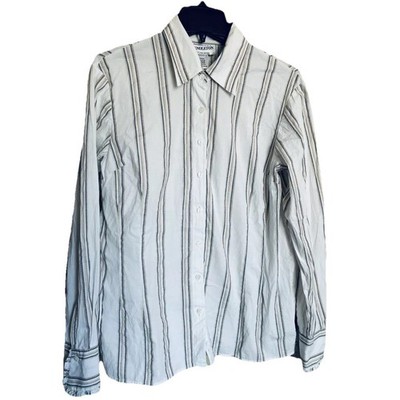 Pendleton Women's Brushed Striped Shirt Cotton w/Frill Cuffs M Western Rodeo