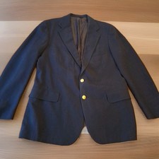 Vintage Polo University Club Blazer Men's 42R Black Wool Gold Buttons USA 90s