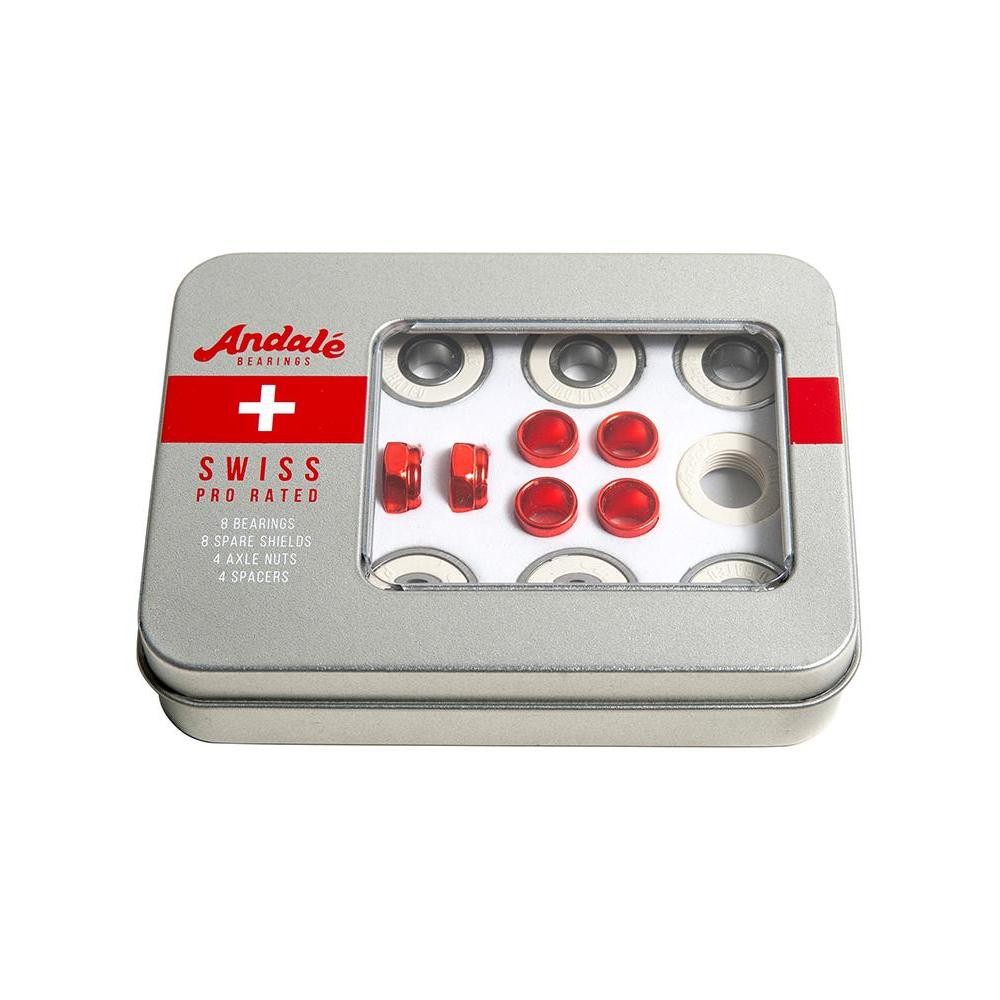 Andale Skateboard Bearings 8mm Includes Tin Box - Swiss