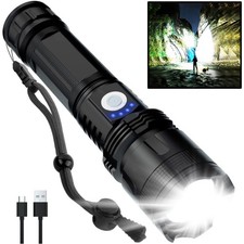 Rechargeable Flashlights High Lumens, 60000 Lumens Super Bright LED Flash Lig...
