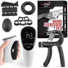 Grip Strength Tester & Grip Strength Trainer Kit, Hand Grip Dynamometer Forea...