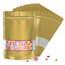 Window Matt Finish Mylar Bag Stand Up Pouches Food Grade Heat Seal Zip Lock UK