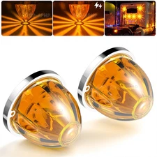 2x Amber LED Watermelon Lights Side Marker Truck Trailer Turn Signal Light 12V