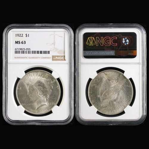 1922 United States $1 Peace Silver NGC MS 63