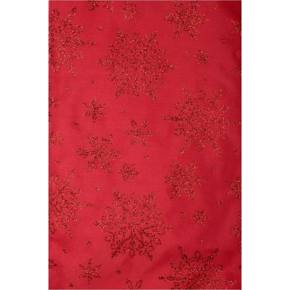 Falda Árbol de Navidad Copo de Nieve Rojo Brillo 48" Ligera Holiday Time - NUEVA Foto 3 de 4