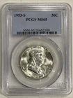 1953 S Franklin Half Dollar PCGS MS65 Silver Coin 50C US Mint