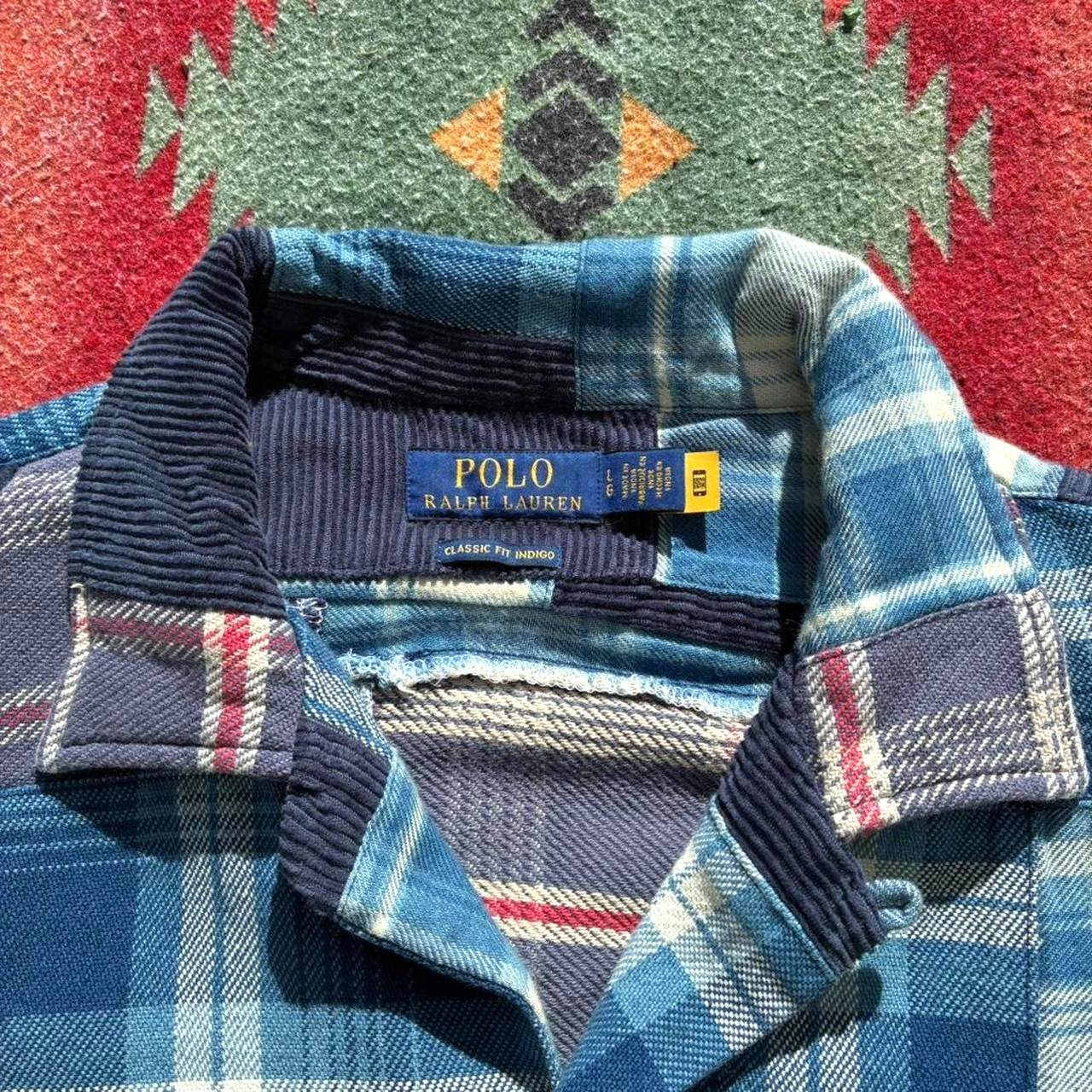 Polo Ralph Lauren Sportsman Southwestern Flannel Patchwork Jacket Shirt  sz   L image 7