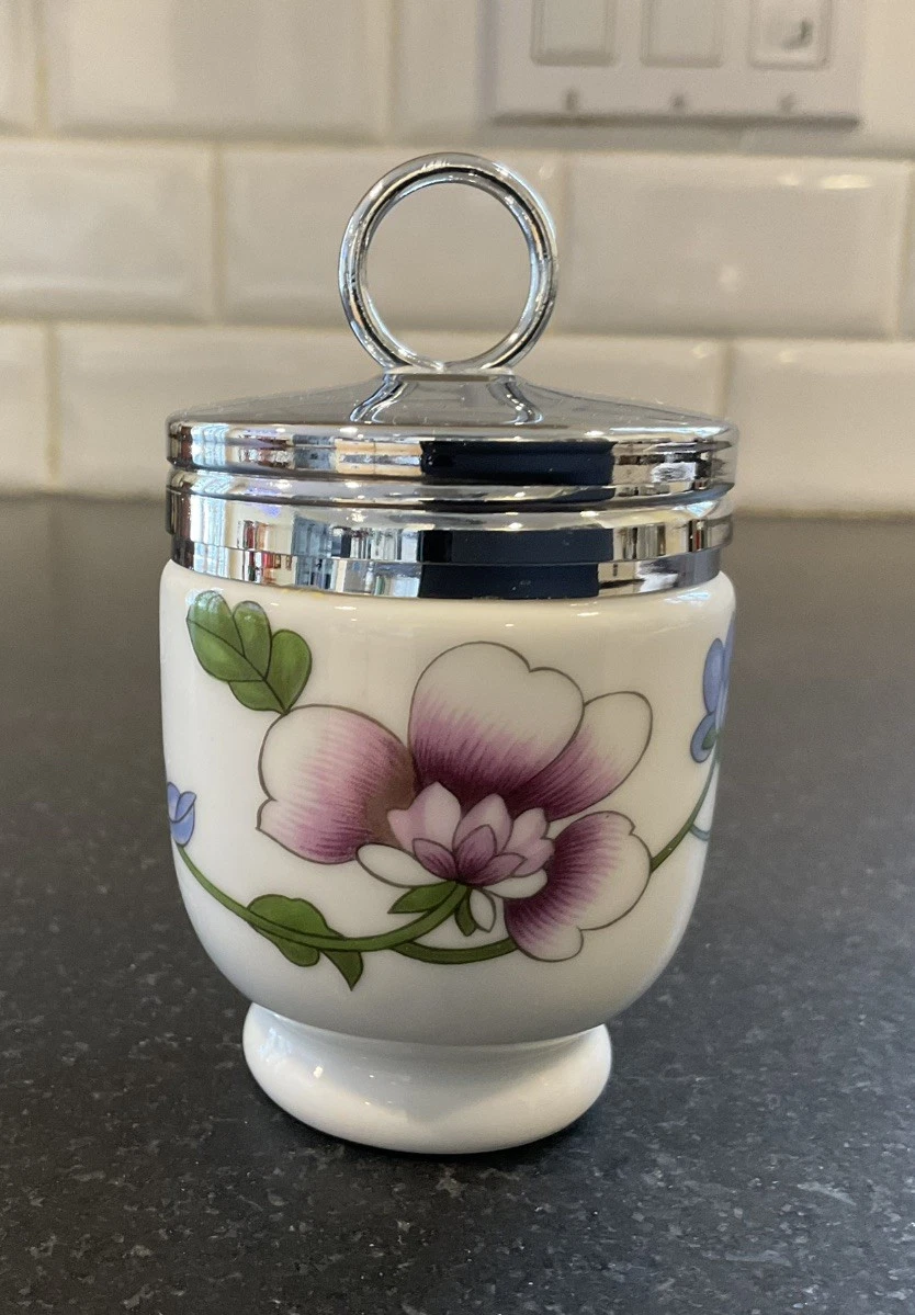 VNTG ROYAL WORCESTER PORCELAIN EGG CODDLER STANDARD SZ “ASTLEY” FLORAL PATTERN