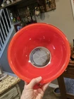 Vintage Pyrex For Corning Model 325 - 2.5L Red Mixing Bowl W/ Clear Bottom EUC