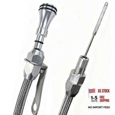1/4'' NPT Universal Flexible Engine Oil Dipstick (20'') Pan Entry Stainless 