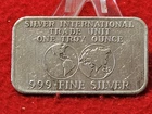 1 TROY OZ 999.0 SILVER INGOT. INTERNATIONAL TRADE UNIT       #T1865