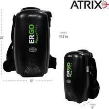 Atrix Ergonomic Backpack Vacuum Cleaner - 8-Quart HEPA Filter, 1400W Portable Sm