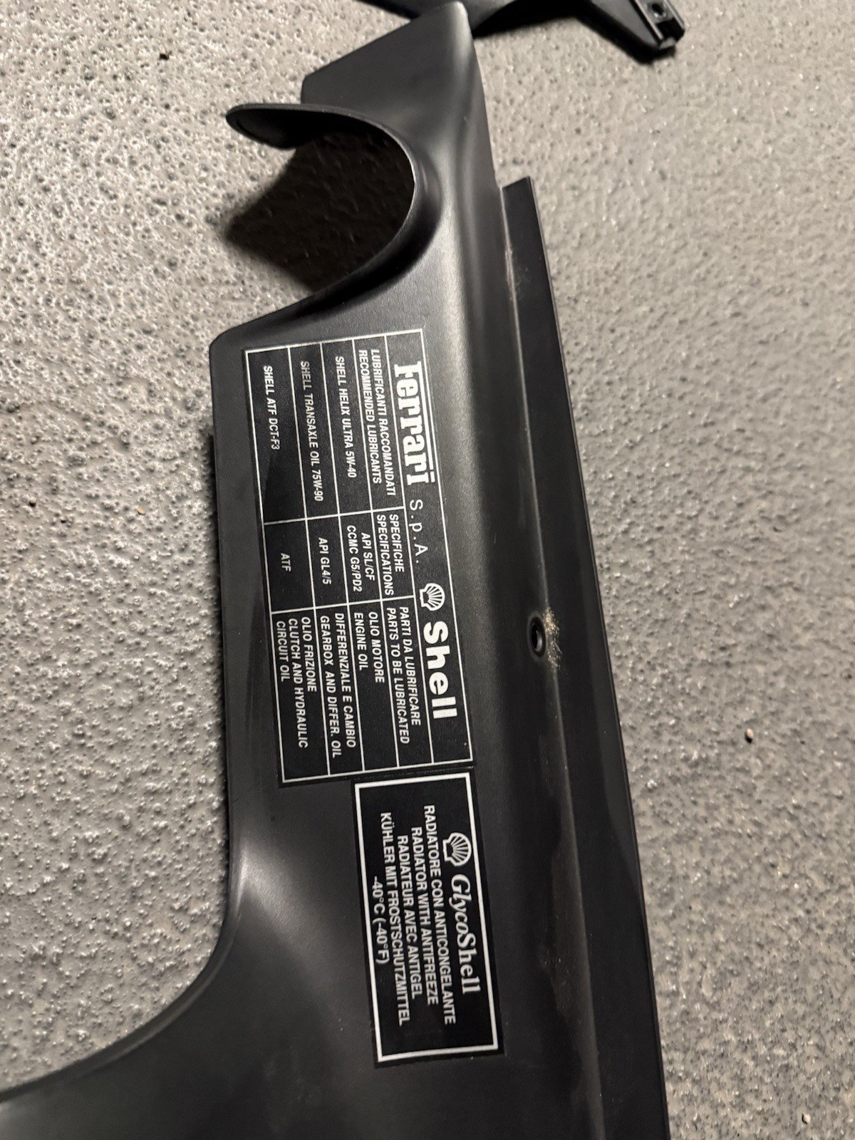 Ferrari 488 GTB Factory Left & Right Engine Bay Panels and Center Cover Panel