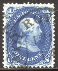 U.S. #63 Used BEAUTY w/ Cert - 1c Bright Blue ($50)