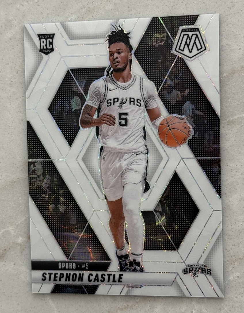 2024-25 Panini Mosaic - Rookies Stephon Castle #236 White Mosaic Prizm /25 (RC)