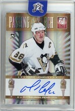2011-12 Panini Elite Mario Lemieux Evgeni Malkin Passing the Torch Auto /25