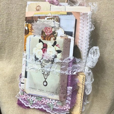 Handmade Vintage Junk Journal Book Scrapbook Layered, 92 Pages, Timeless Romance