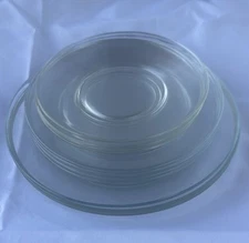 Vintage Clear Glass Plate Set of 11 by Duralex and Arcopal France