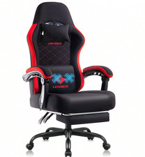 400LBS Big and Tall Gaming Chair Footrest Ergonomic with Massage Lumbar Support