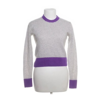 From Future, Strickpullover, Größe: S, Grau/Lila, Kaschmir, Feinstrick #BM3