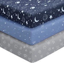 Baby Crib Sheets for Boys Girls, 28x52x8in Fitted Crib Sheet Neutral 3 Pack for