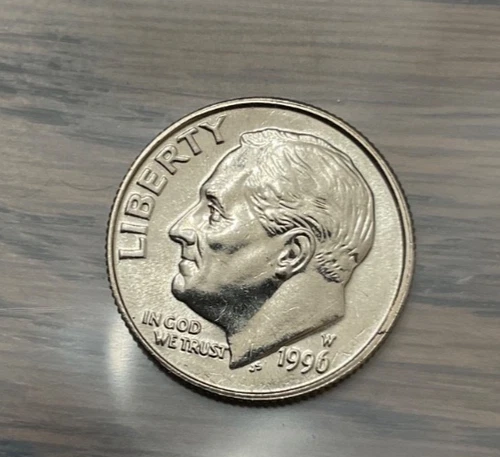 1996 -W Roosevelt Dime 10c AU? BU? See photos